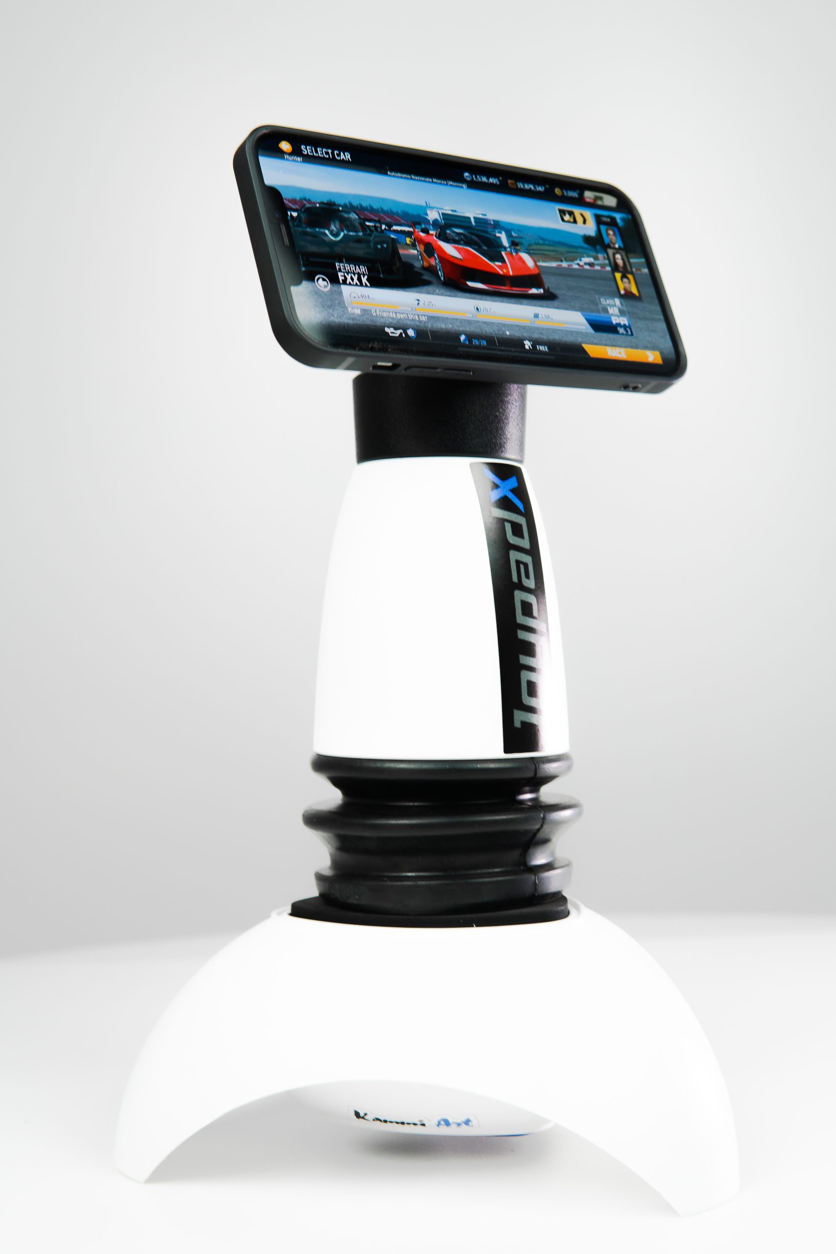 JoypadX holding a phone horizontally for motion-based gaming