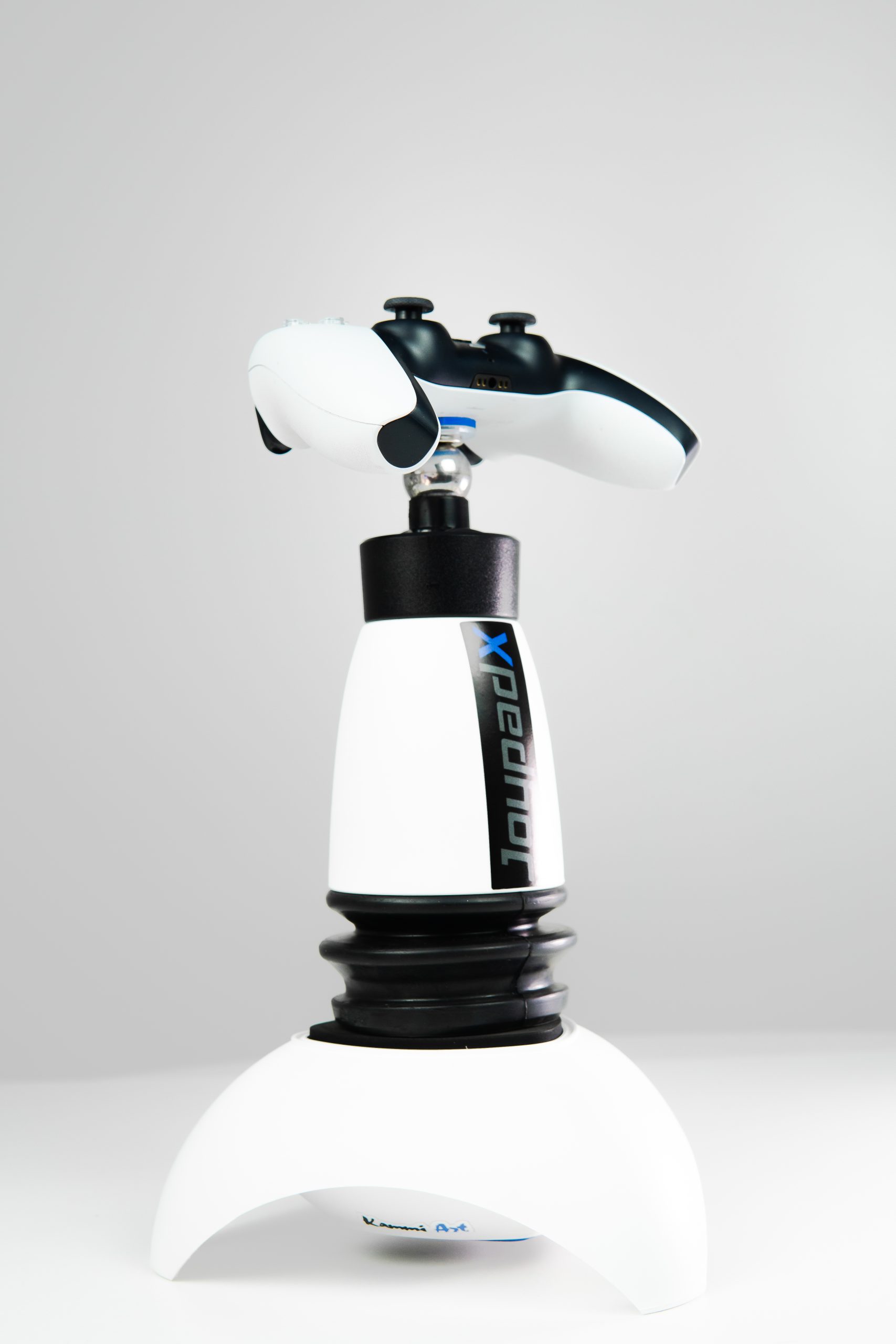 JoypadX holding a gamepad for motion-based gaming